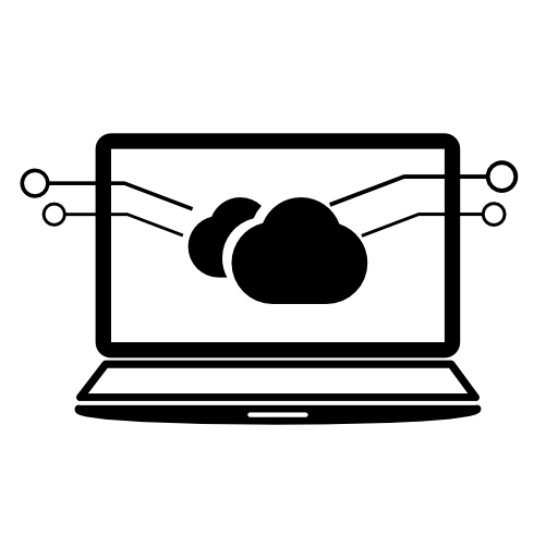 Laptop with cloud data symbol on screen