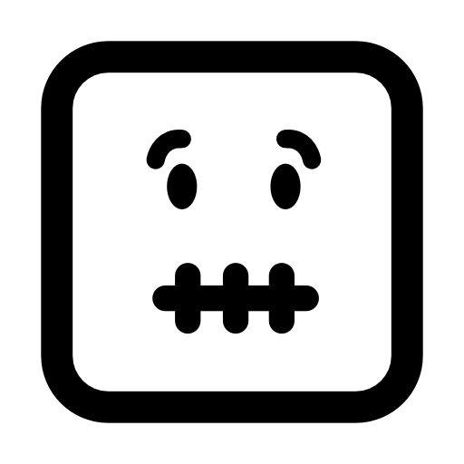 Mute emoticon square face