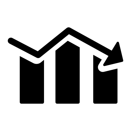 Decreasing stocks bars graphic