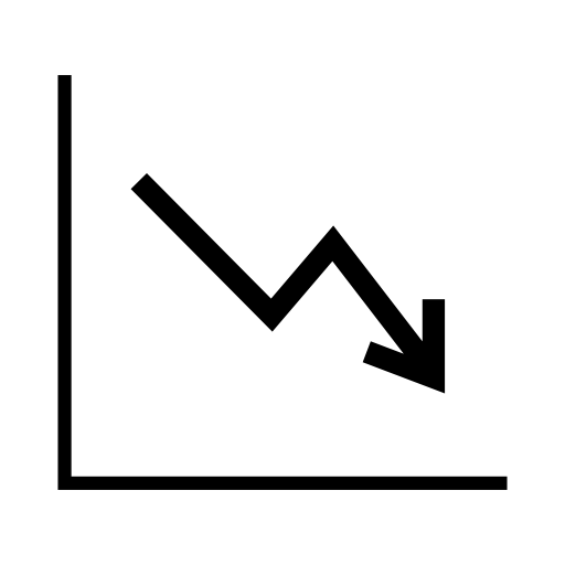 Data analytics descending line graphic