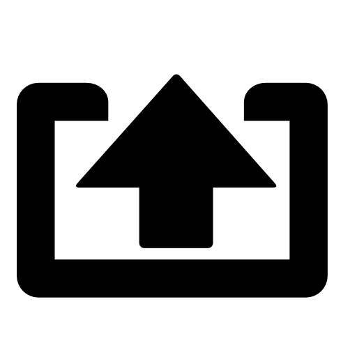 Wide arrow up inside an open rectangle outline