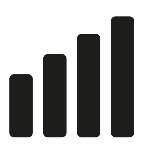 Wireless signal interface status symbol of bars group