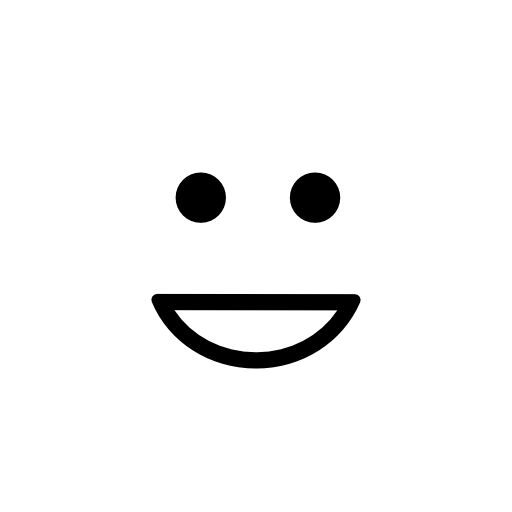 Emoticon square face with a smile