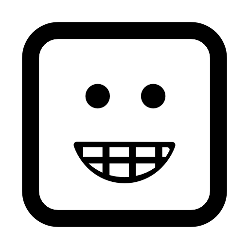 Emoticon smiling square face