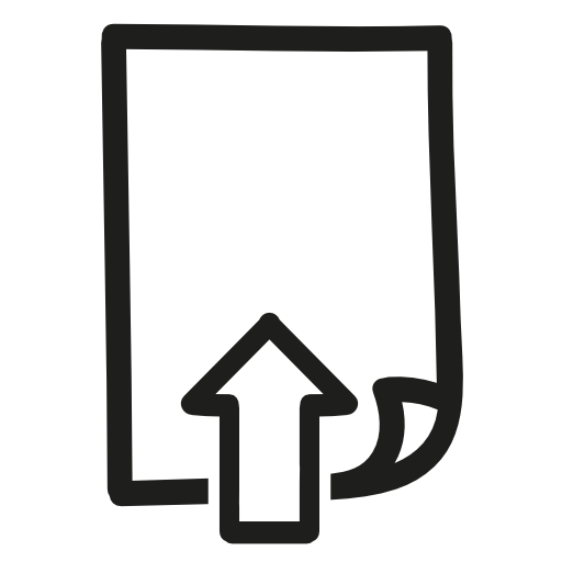 Up page hand drawn interface symbol