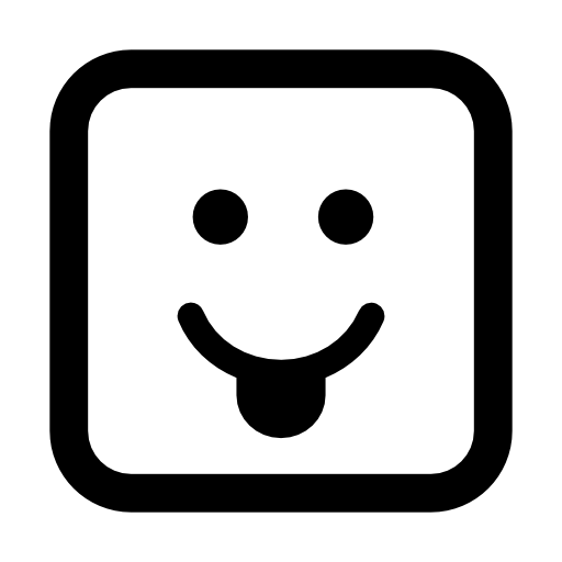 Smiley with tongue in a square shape