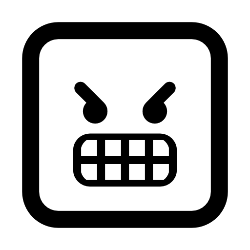 Very angry emoticon square face