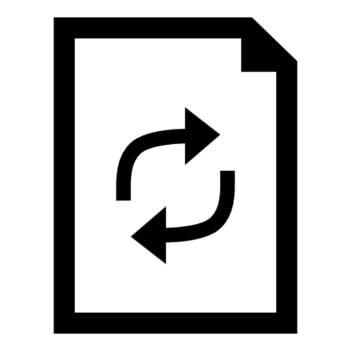 File symbol with arrows couple in circle