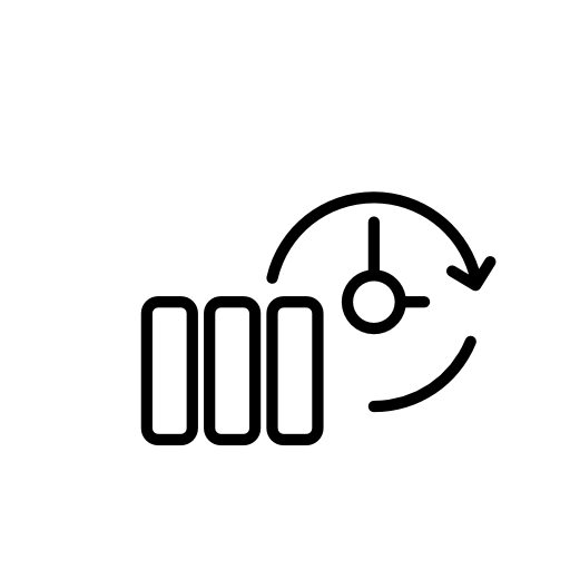 Backup thin outline symbol in a circle