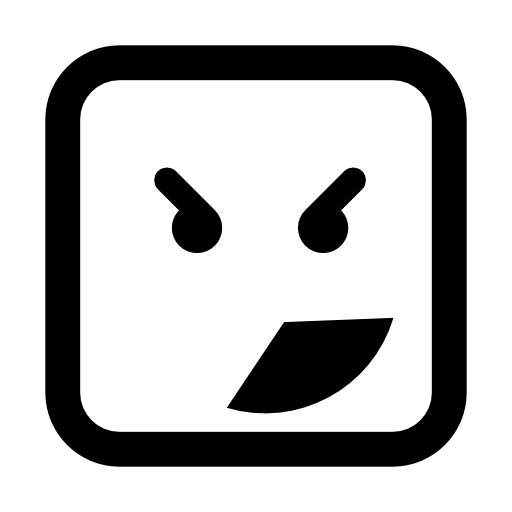 Square emoticon angry face