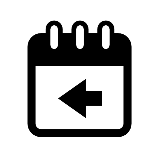 Calendar interface symbol with left arrow to view previous days