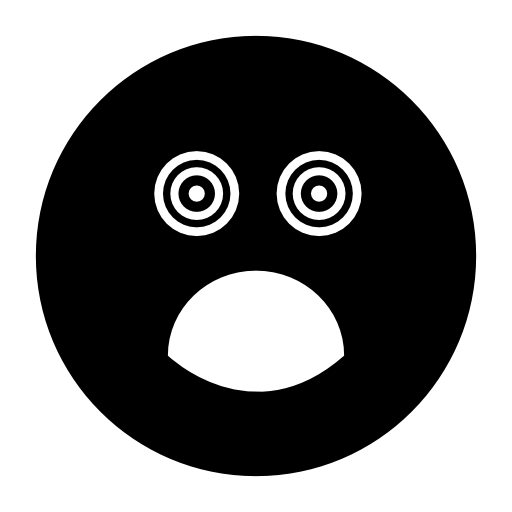 Surprised square face with eyes and mouth opened