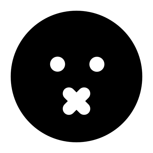 Mute emoticon square face