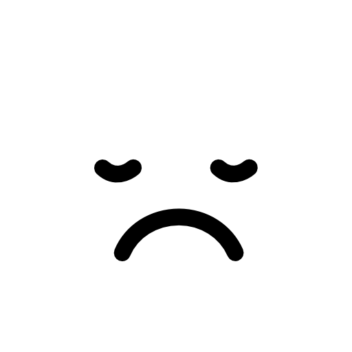 Sad sleepy emoticon face square