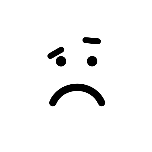 Sad rounded square emoticon