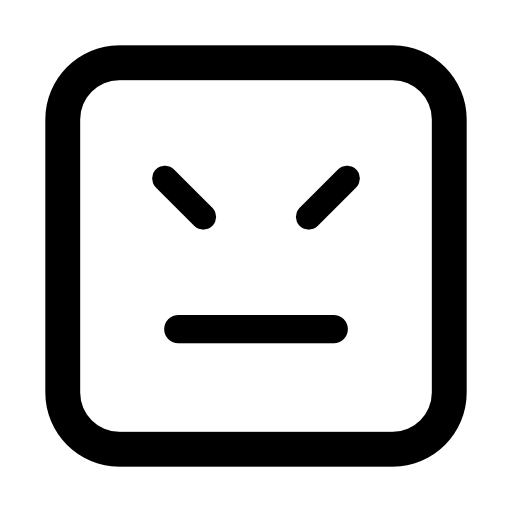 Emoticons face with straight mouth line and closed eyes