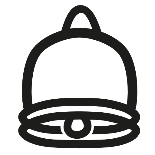 Bell hand drawn interface symbol