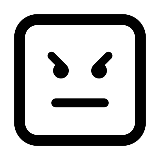 Angry emoticon square face