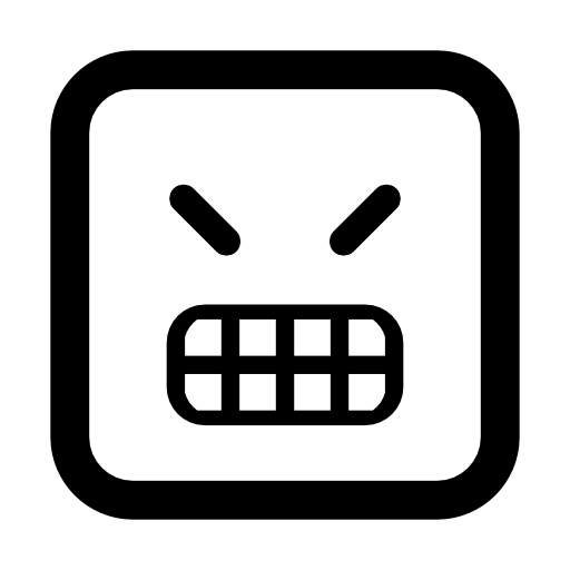 Angry emoticon square face