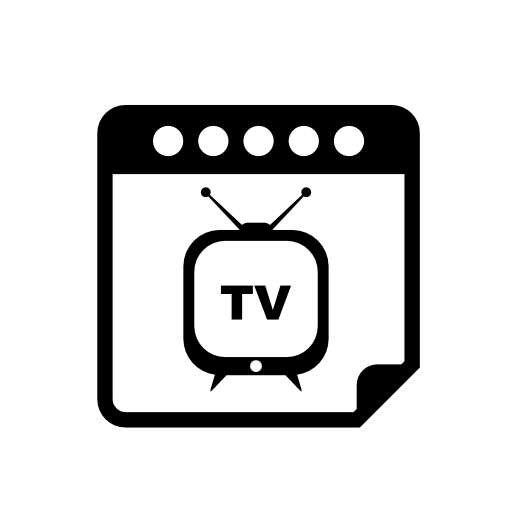 Special TV program day reminder calendar page interface symbol