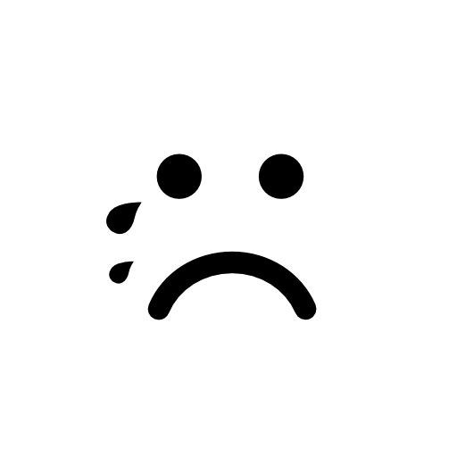 Crying emoticon rounded square face