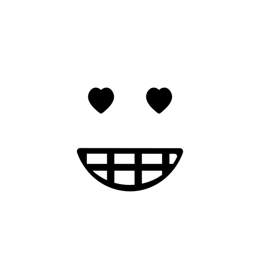 Emoticon in love face in a square