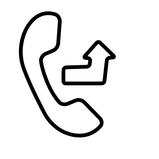 Auricular with an outgoing arrow sign