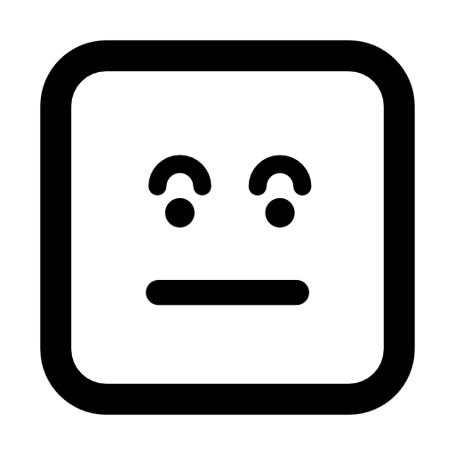 Surprised emoticon square face