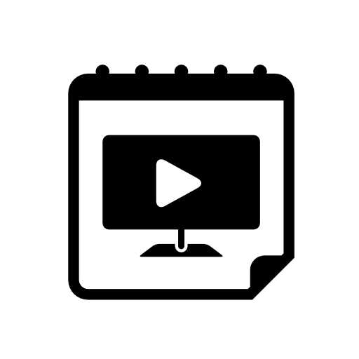 Video reminder daily calendar interface symbol