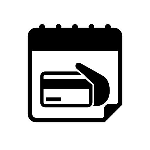 Credit card day reminder calendar interface symbol