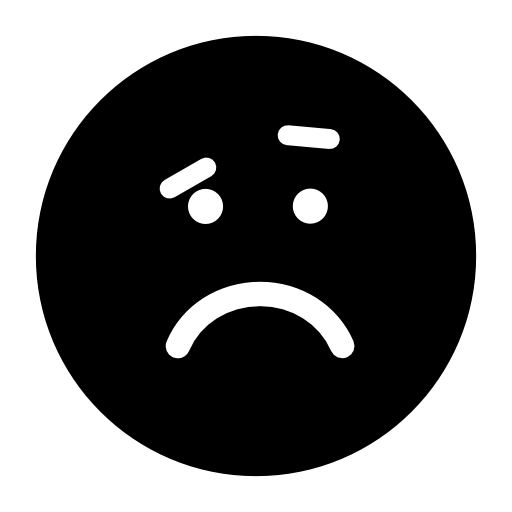 Sad rounded square emoticon