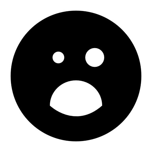 Black eye and opened mouth emoticon square face