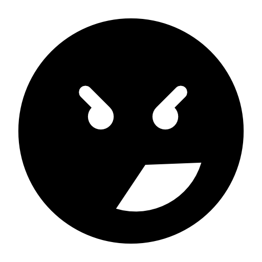 Square emoticon angry face