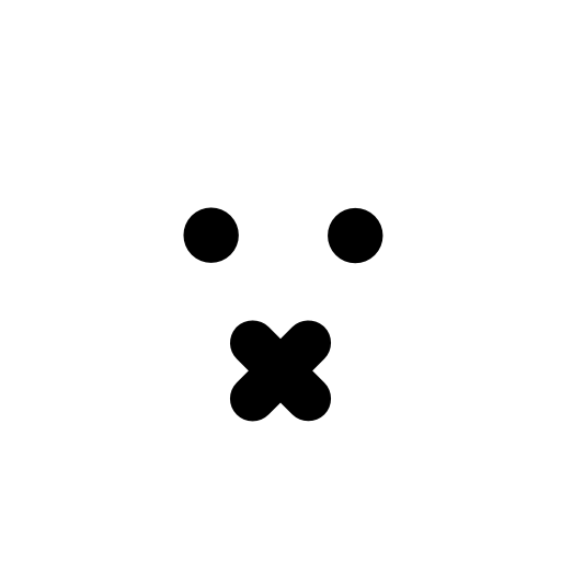 Mute emoticon square face