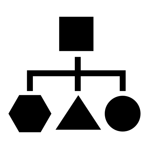 Block scheme of geometrical shapes