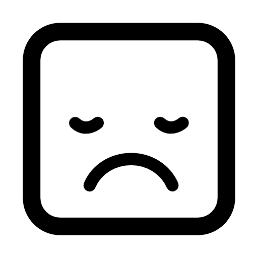 Sad sleepy emoticon face square