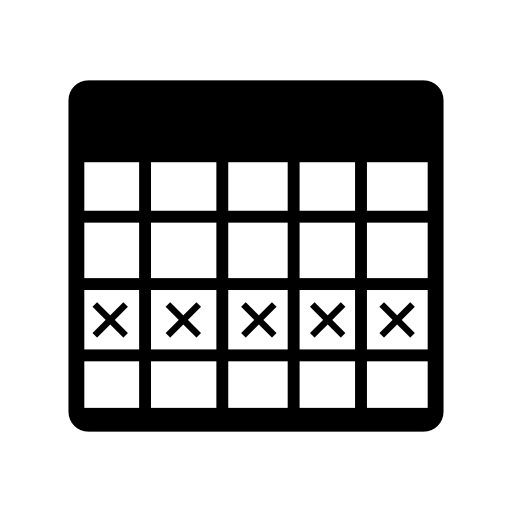 Table with row selection with crosses