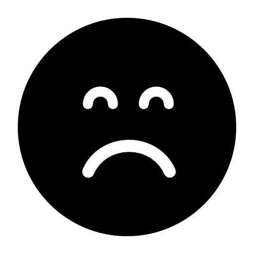 Sad emoticon square face with closed eyes