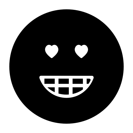 Emoticon in love face in a square