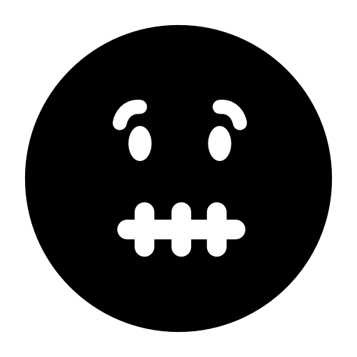 Mute emoticon square face