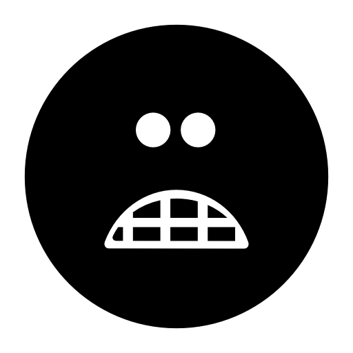 Scared emoticon square face