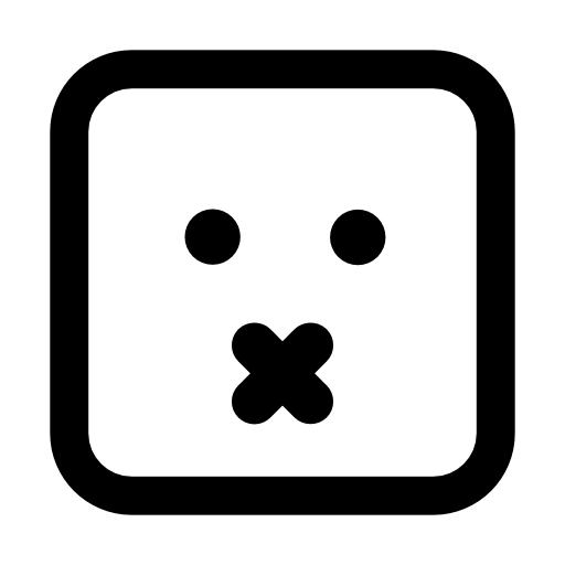 Mute emoticon square face