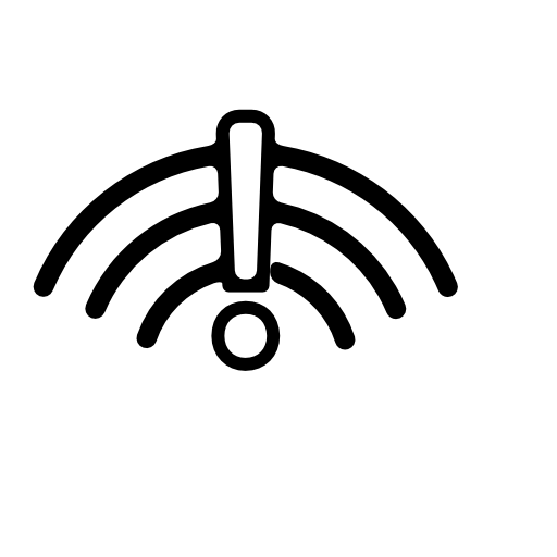 Wifi connection warning symbol