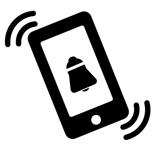 Phone alarm bell ringing symbol