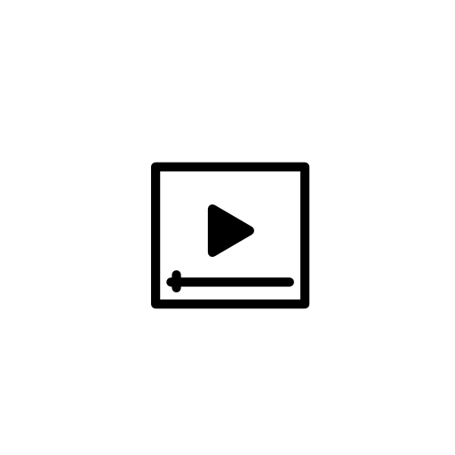 Video player outline interface symbol inside a circle