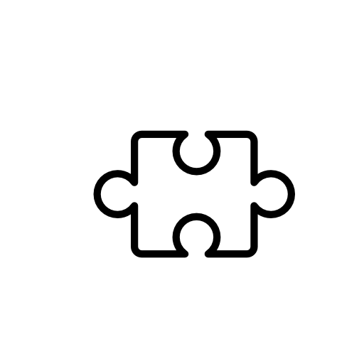 Puzzle piece outline inside a circle