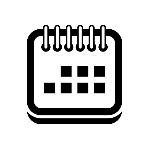 Spring calendar rounded symbol