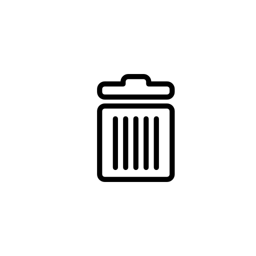 Recycle bin outline symbol inside a circle