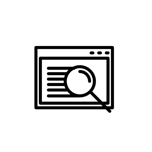 Browser search symbol in a circle