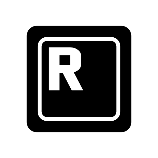 Letter R key on keyboard